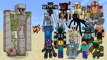 Mutant Iron Golem vs Mutant Mobs & Bosses - Minecraft Mob Battle