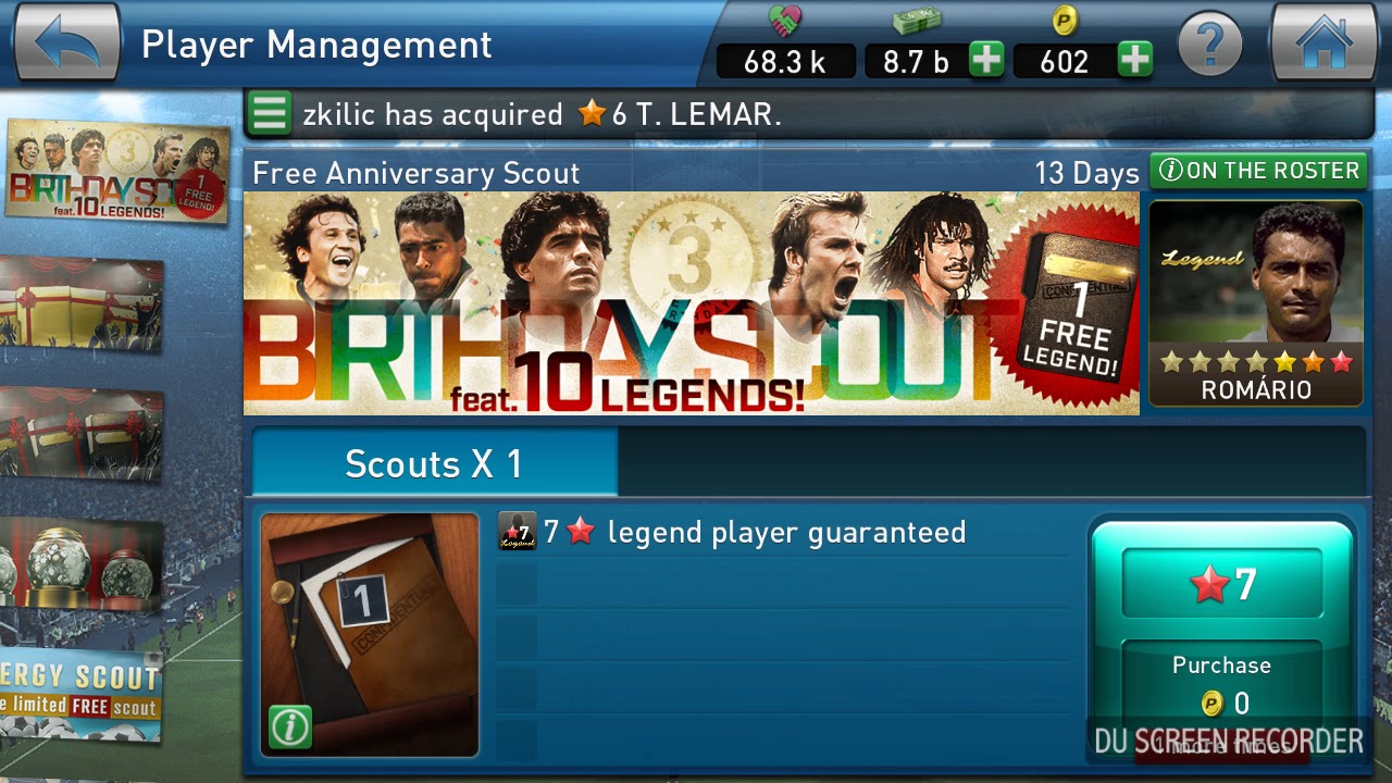 PES Club Manager - Free Legend Anniversary Scout & Scout Festival !