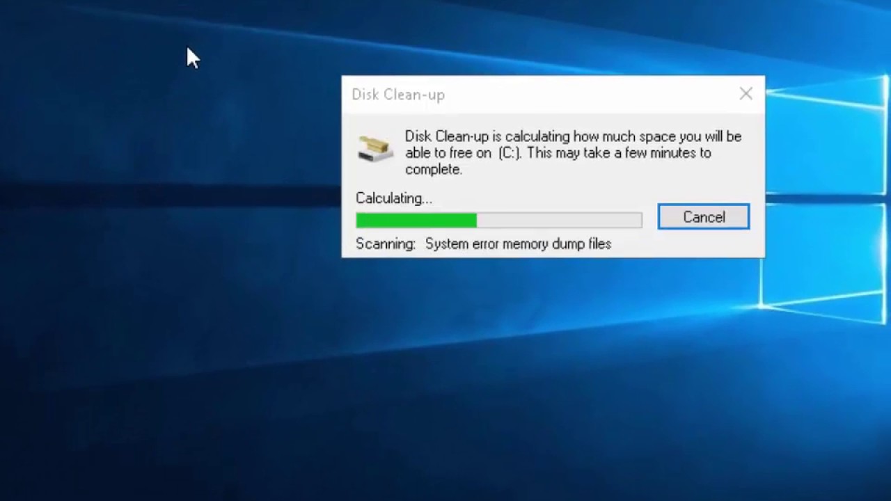 running disk cleanup