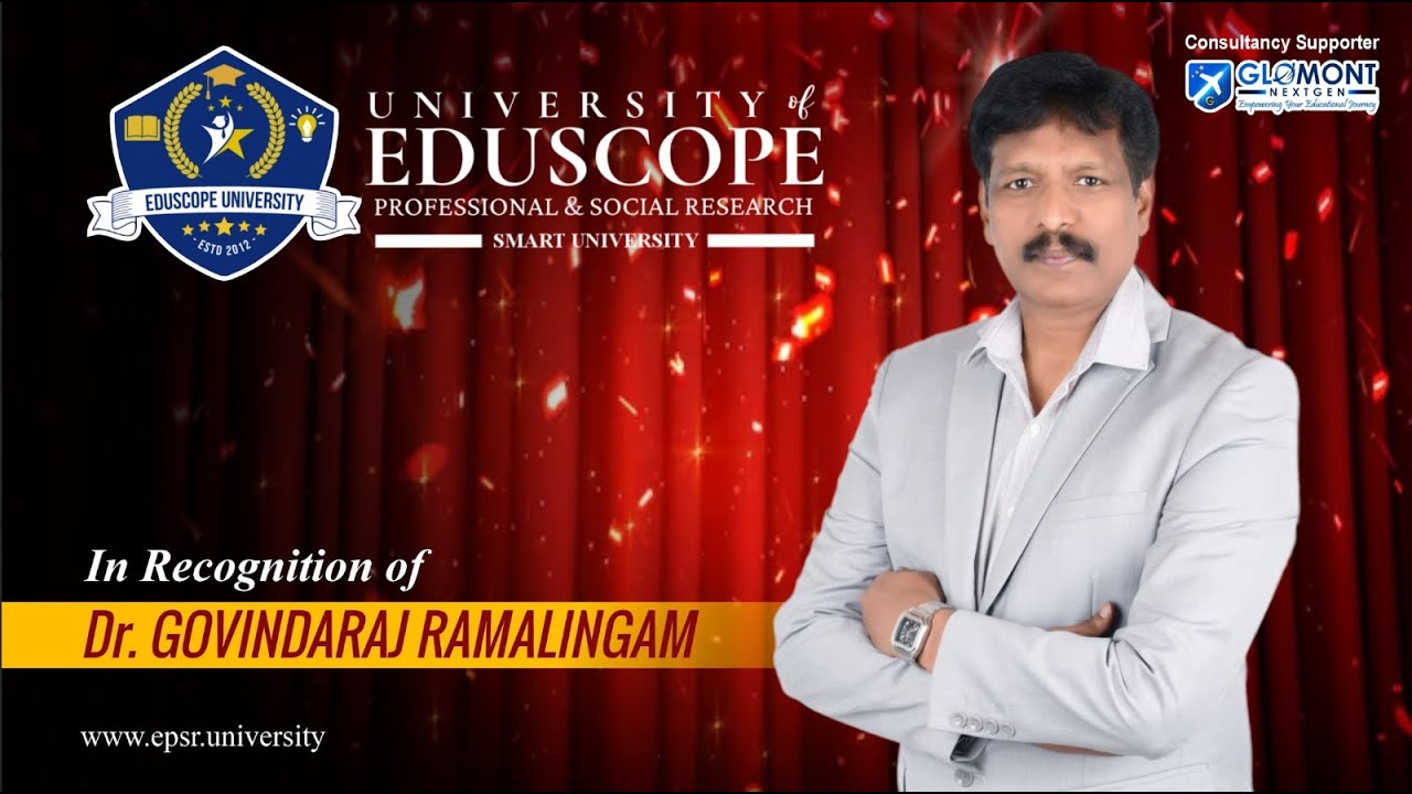 🎓 Honoring Dr. Govindaraj Ramalingam - International Recognition-EPSRU ...