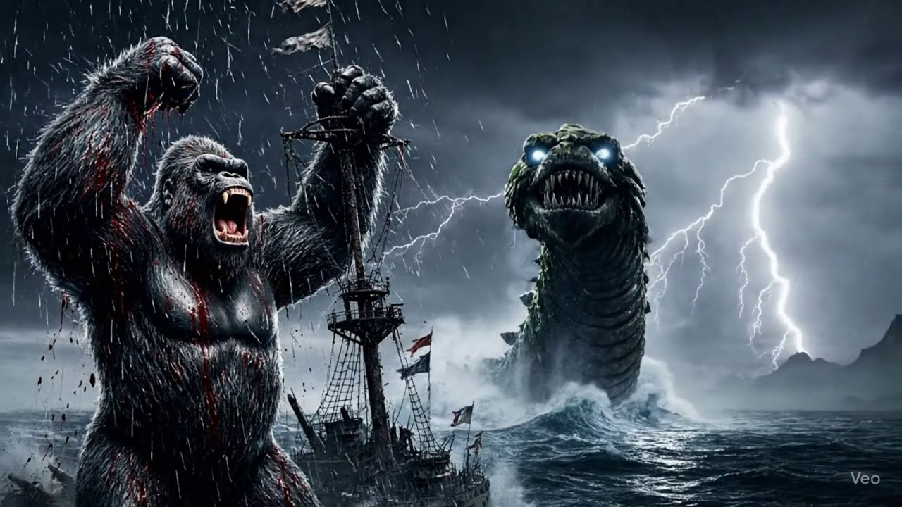 King Kong Battles the Sea Leviathan prat 4  Ocean Monster War Movie in 10 Minutes