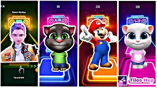 Tiles hop game, Talking Tom  vs Angela vs Rumi vs Mario # screenshot 4