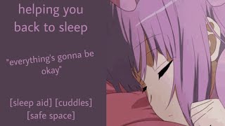 ASMR | helping you back to sleep (f4a) [sleep aid] [cuddles] [safe space]