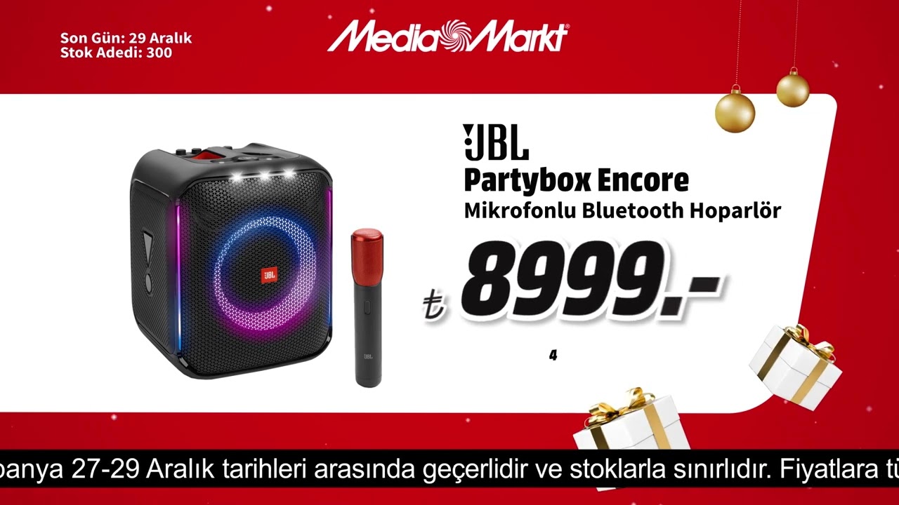 Yılbaşı hediyelerinin MediaMarkt'la Tam Zamanı!IJBL Partybox Mikrofonlu Bluetooth  Hoparlör 8.999 TL - YouTube
