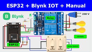 ESP32 Blynk IOT Home Automation Manual Switch with and without wifi | Home Switch Control Blynk IOT