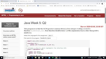 Java Programming NPTEL week 5 programming assignment