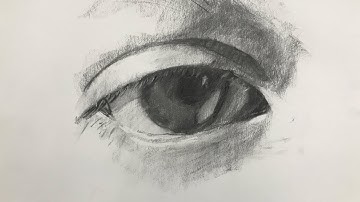 Charcoal Drawing of an Eye for Beginners Step by Step