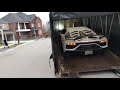 Aventador SVJ being unloaded for delivery!