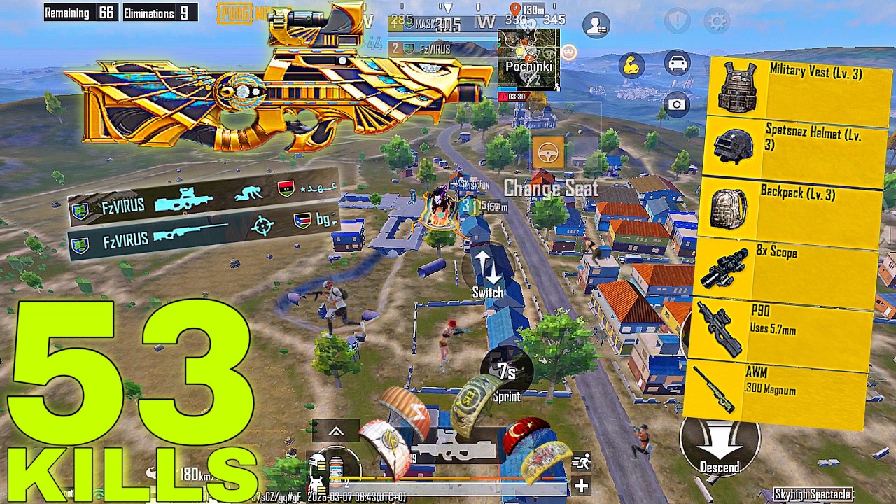 53Kills😬 AGGRESSIVE Rush😍 Erangel PUBG mobile - BGMI