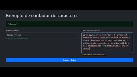 Contador de caracteres em Javascript/Html/Css em um projeto Laravel