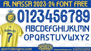 Al Nassr FC 2024 Football Font Free Download by Sports Designss_Ronaldo Al Nassr jersey font