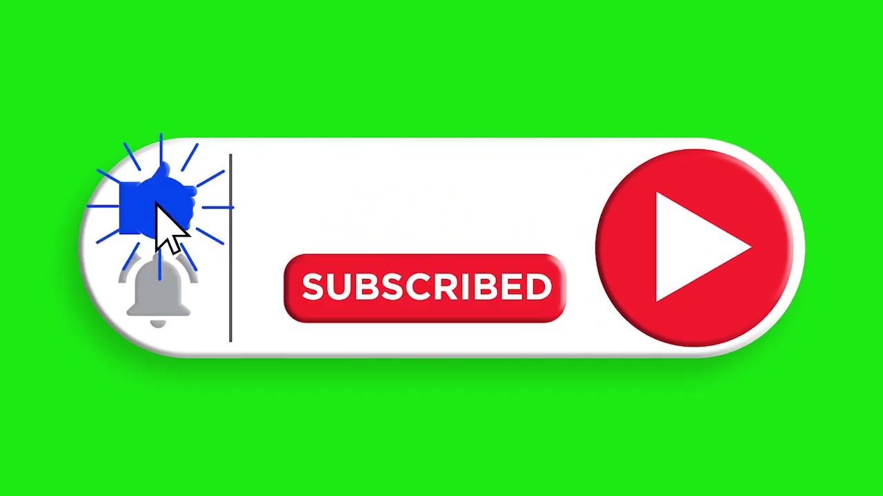 YouTube Subscribe Button Green Screen #05 | Free Download | No Copyright