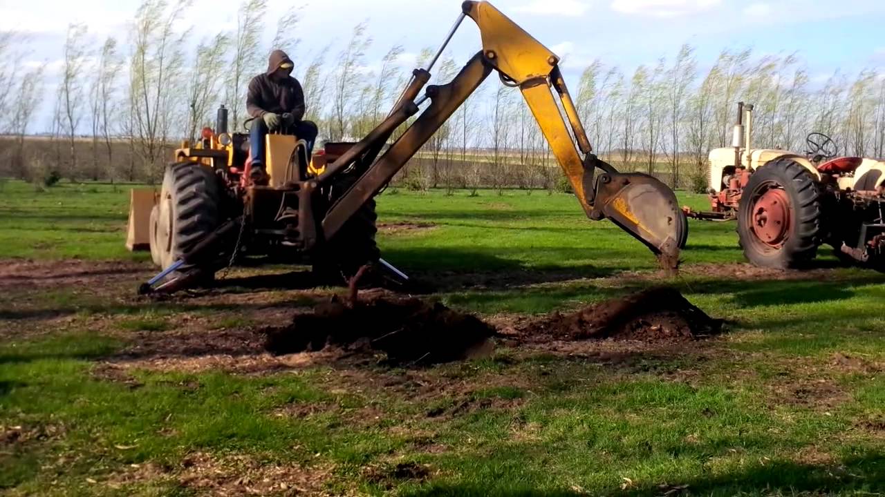 Case Backhoe Digging hole for Summer Crisp Pear Tree YouTube