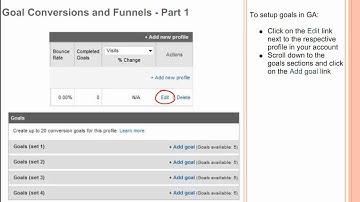 Web Analytics Training: Goal Conversions and Funnels - P1