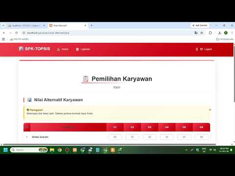 🔥 SOURCE CODE SPK REKRUTMEN KARYAWAN DISAFA PRODUCTION 💼 Metode TOPSIS Berbasis Website untuk Sele