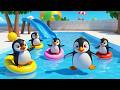 Five Little Penguins Jumping in the Pool | Funny and Fun Kids Nursery Rhyme Animation