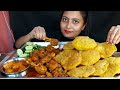 Spicy soft purialu dum masalaspicy kosha chickiensalad eating bangali asmr showmukbang