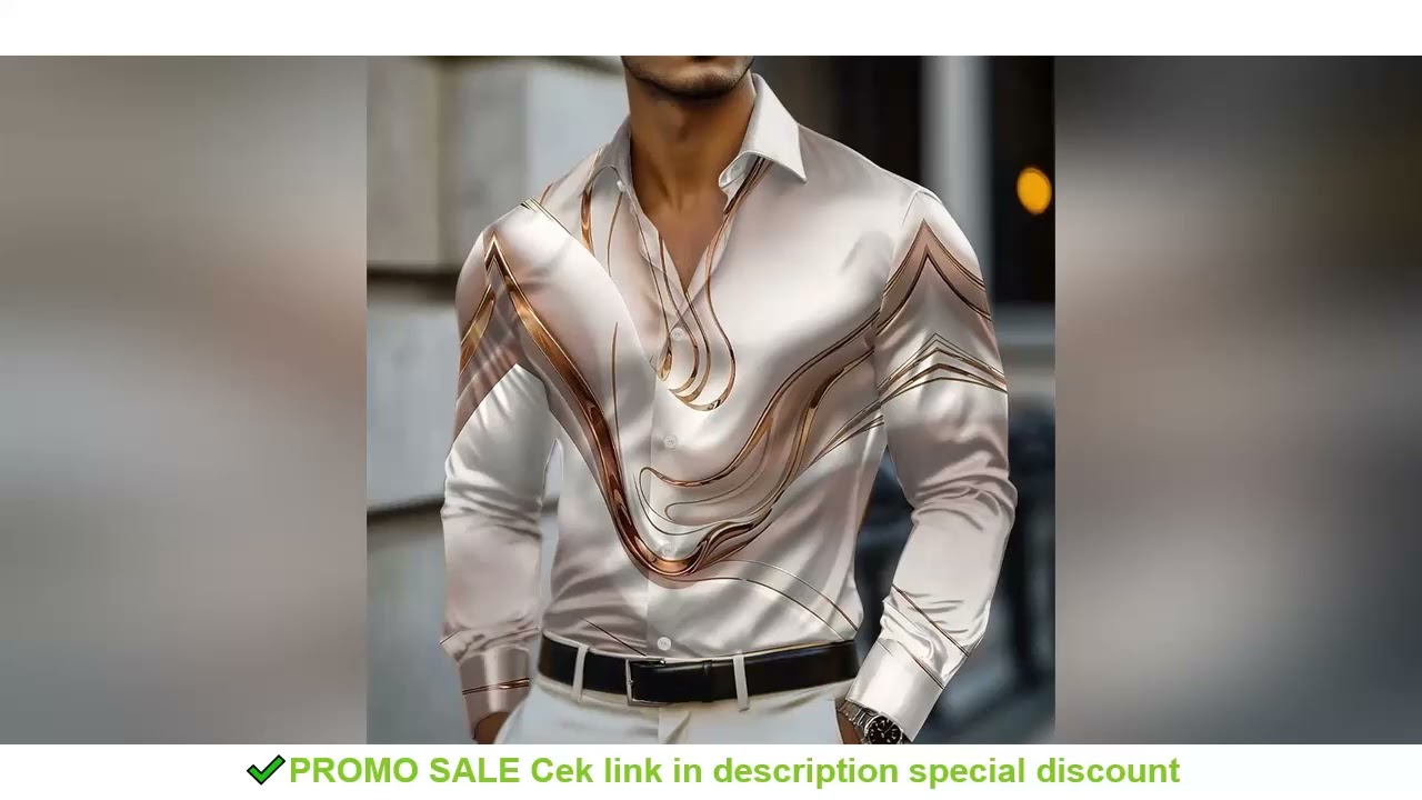Men's Abstract Liquid Art Satin Shirt Fashion Casual Vacation Summer Spring Autumn Lapel Long Sleeve