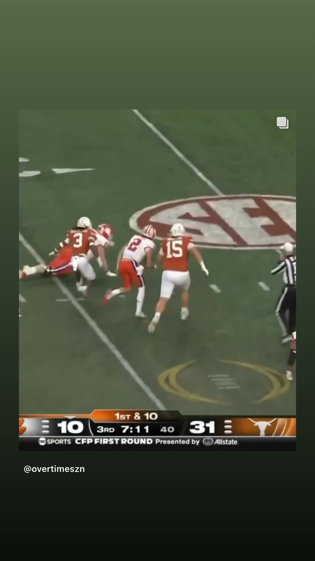He gets out of there #hoodnews #clemson #texas #football #CadeKkubnik #defense #omg #how #wow #fail
