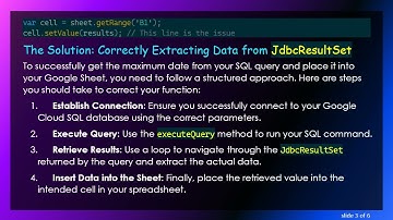 How to Retrieve SQL Query Results and Populate Google Sheets Using Google Apps Script