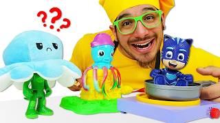 ¡Los PJ Masks preparan un divertido pulpo en la cocina!