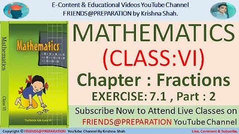 Exercise 7.1 Part 2 Fractions Class 6 Maths