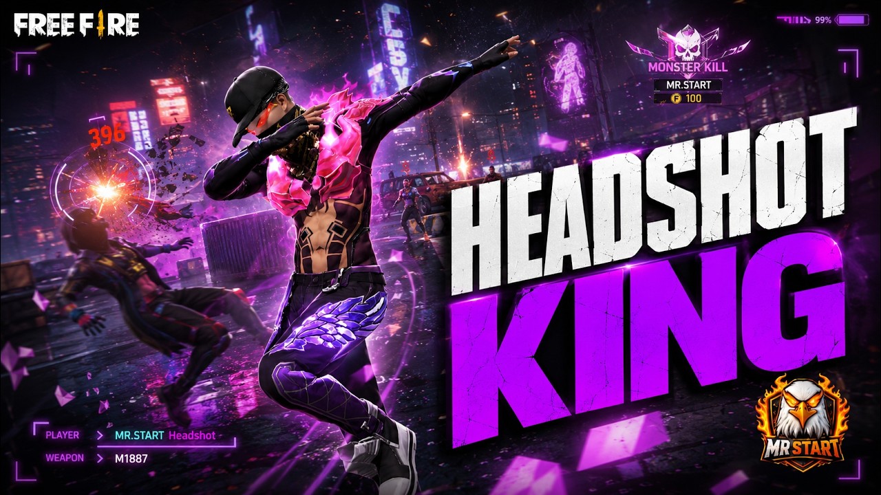 Only Free Fire Headshot Montage | Mr Start | #mrstart - YouTube