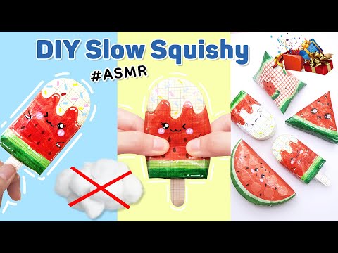 Video [ASMR] Cách làm Squishy KEM Dưa hấu tăng chậm bằng... - youtube
