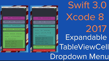 Expandable Tableviewcell - Dropdown Menu using Stack Views - Xcode Swift 2017