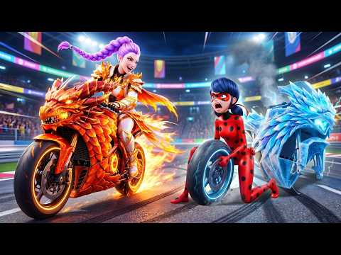 Golden Family VS LADYBUG: RUMI Get The Magic Motorcycle Racing Championship - KPOP Demon Hunters