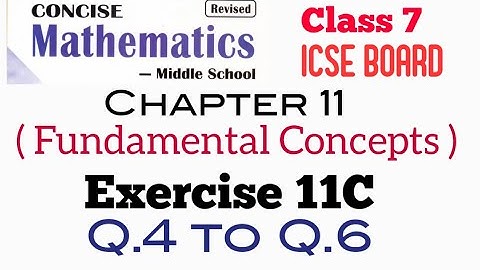 Exercise 11C Q.4 to Q.6 Class 7 Maths ICSE Board