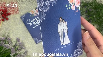 Thiệp cưới màu xanh SL43 - THIỆP CƯỚI SALA HCM