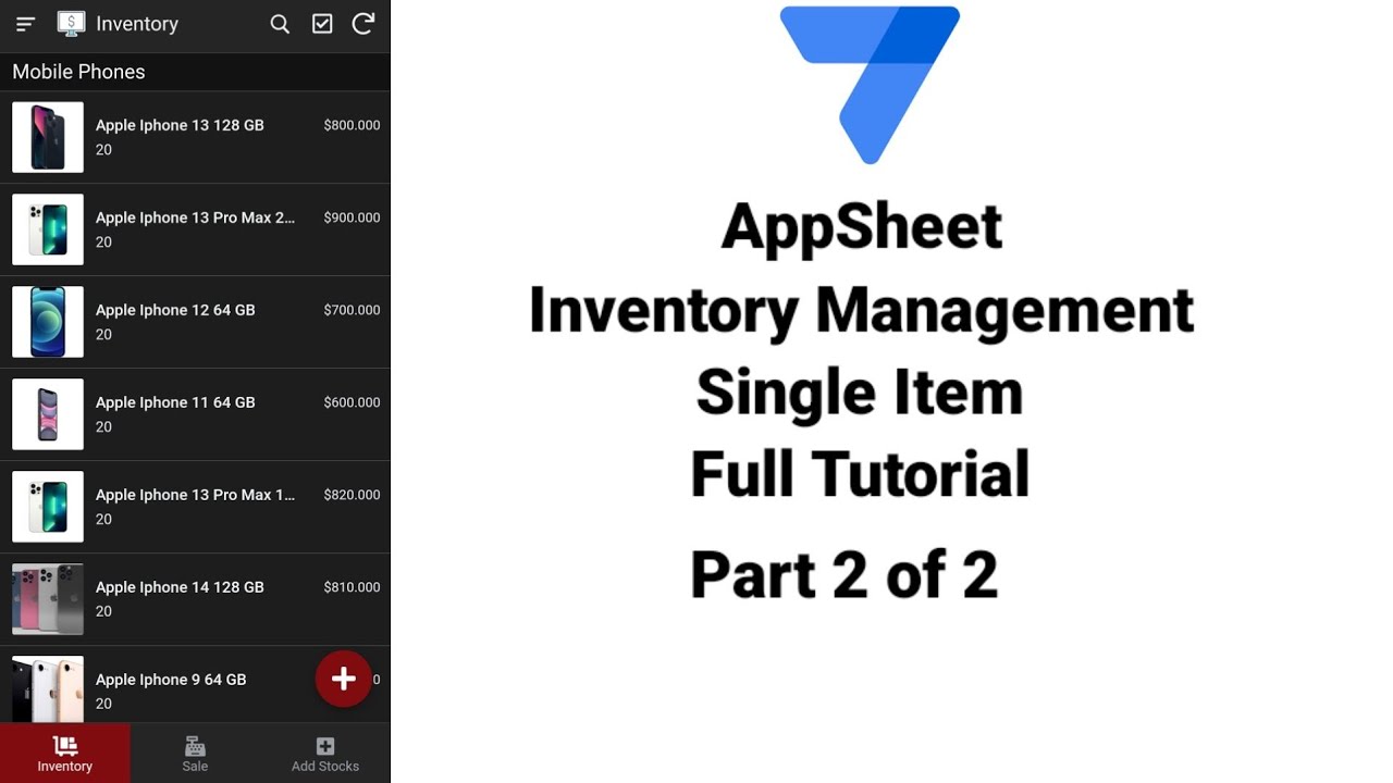 AppSheet Inventory Management Part 2 of 2 YouTube