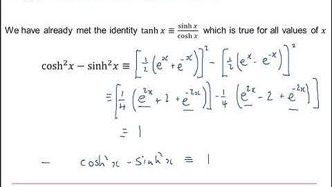 AQA Further Pure: Hyperbolic functions 1-4