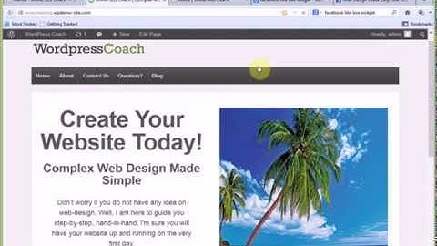 How To Make a Wordpress Website - FREE! Video 13 Configure Menu Bar