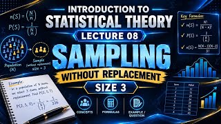 Sampling Without Replacement | Sample Size = 3 | Statistics 