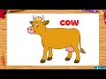 Drawing of farm animals for kids Video about animals Animal sounds