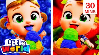 BLUEBERRY OR STRAWBERRY ICE CREAM? | Little World Kids Songs & Nursery Rhymes | Moonbug Kids