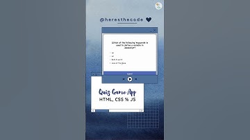 Create Quiz App | using html, css & javascript | #heresthecode