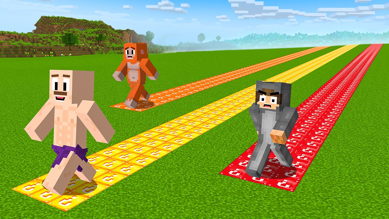 WALKING SPAWNS LUCKY BLOCKS in Minecraft