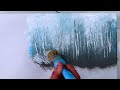 Lost in the frostkissed wonderland  acrylic landscape painting demo