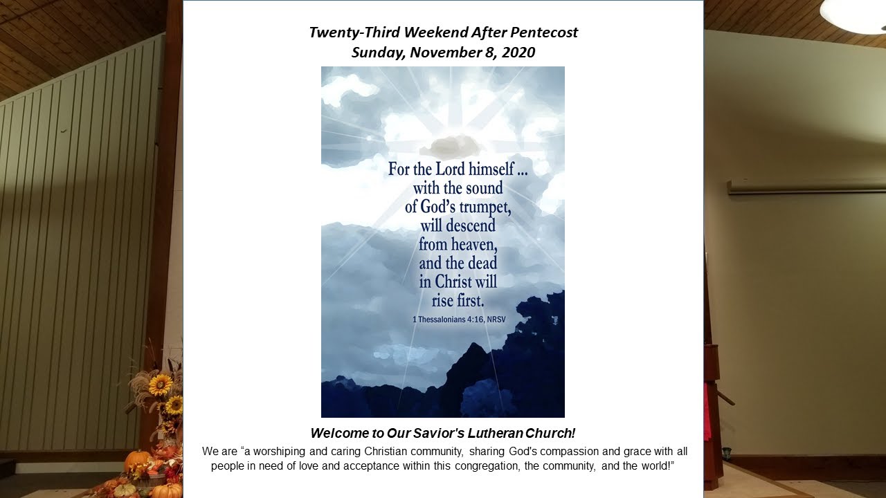 Our Savior's Lutheran Church, Topeka, Kansas; 11/8/2020