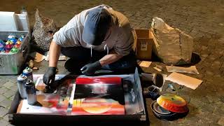 Street Spray Painting With Fire - Rome Italy 2023