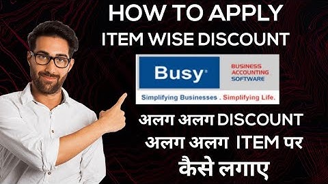 How To Apply Item Wise Discount In Busy Accounting Software