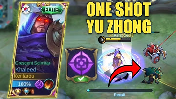 WTF DAMAGE!! KHALEED JUST ONE SHOT YU ZHONG USING ASSASSIN EMBLEM! 🤯 | KHALEED BEST BUILD!