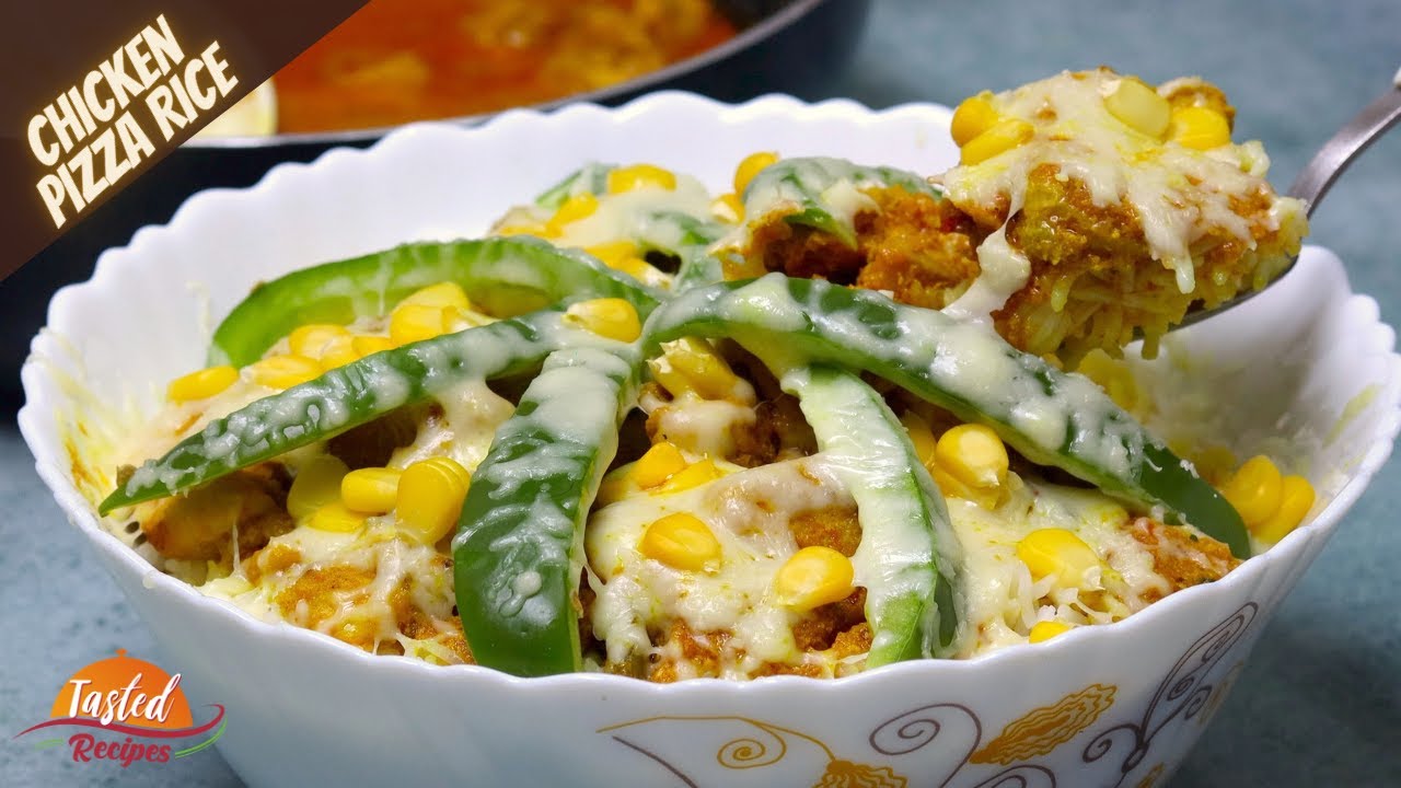 Chicken Pizza Rice Recipe | Pizza Rice Street Food Recipe by TastedRecipes | Tasted Recipes