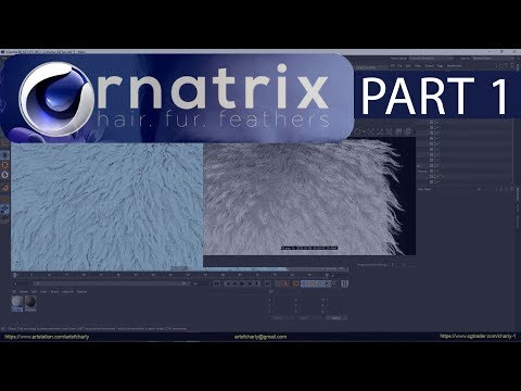 Ornatrix Cinema 4d tutorial. Часть 1. Введение и создание шерсти. Redshift IPR.