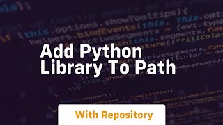 add python library to path