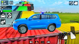 Blue Lexus SUV Simulator With Police Sirens #14 - Drive On Sea Containers - Android Gameplay