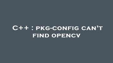 C++ : pkg-config can